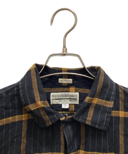 INDIVIDUALIZED SHIRTS（インディビジュアライズドシャツ）INDIVIDUALIZED SHIRTS (インディビジュアライズドシャツ) MOJITO (モヒート) コラボチェックオープンカラーシャツ ブラック×ブラウン サイズ:sの古着・服飾アイテム