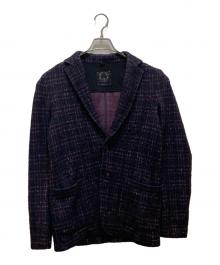 T-JACKET By TONELLO（ティージャケット バイ トネッロ）の古着「2Bチェックウールテーラードジャケット」｜ブラック