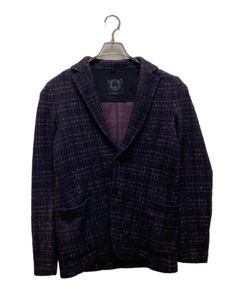 T-JACKET By TONELLO（ティージャケット バイ トネッロ）T-JACKET By TONELLO (ティージャケット バイ トネッロ) 2Bチェックウールテーラードジャケット ブラック サイズ:Sの古着・服飾アイテム