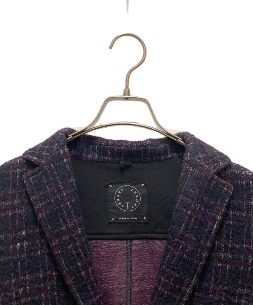 T-JACKET By TONELLO（ティージャケット バイ トネッロ）T-JACKET By TONELLO (ティージャケット バイ トネッロ) 2Bチェックウールテーラードジャケット ブラック サイズ:Sの古着・服飾アイテム