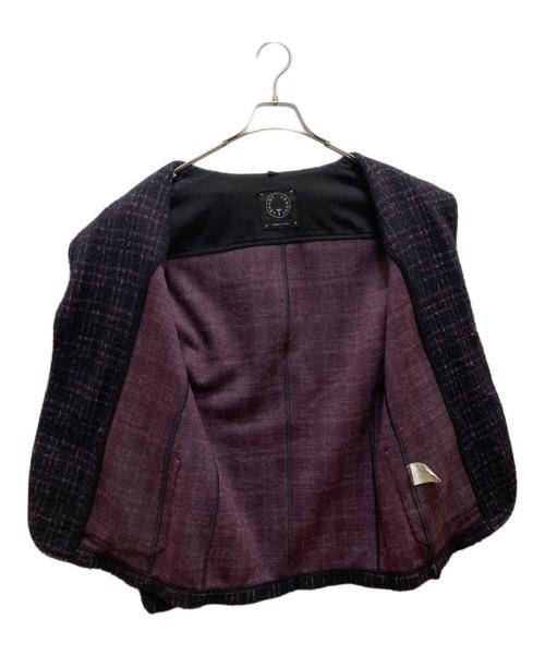 T-JACKET By TONELLO（ティージャケット バイ トネッロ）T-JACKET By TONELLO (ティージャケット バイ トネッロ) 2Bチェックウールテーラードジャケット ブラック サイズ:Sの古着・服飾アイテム