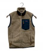 Patagoniaパタゴニア）の古着「クラシックレトロX ボアフリースベスト」｜ベージュ×グリーン