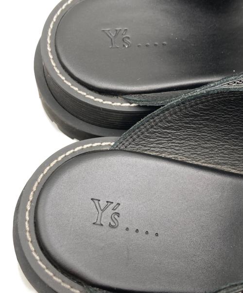 Y's….（ワイズ）Y's…. (ワイズ) カウレザー メリージェーンサンダル ブラック サイズ:6の古着・服飾アイテム