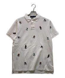 POLO RALPH LAUREN（ポロ・ラルフローレン）の古着「マルチ刺繍 鹿の子ポロシャツ」｜ホワイト