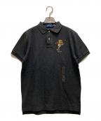 POLO RALPH LAURENポロ・ラルフローレン）の古着「見返し切替 ベア刺繍ポロシャツ」｜グレー