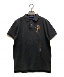 POLO RALPH LAUREN（ポロ・ラルフローレン）の古着「見返し切替 ベア刺繍ポロシャツ」｜グレー