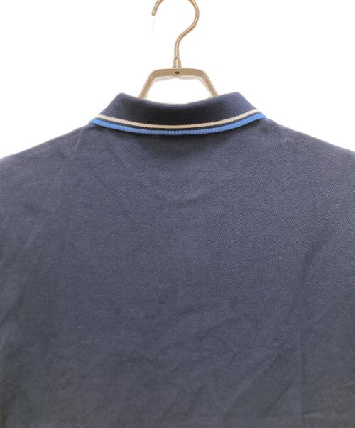 PRADA（プラダ）PRADA (プラダ) ラバーロゴ鹿の子ポロシャツ ネイビー サイズ:Lの古着・服飾アイテム