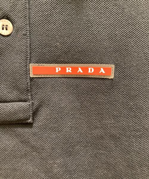 PRADA（プラダ）PRADA (プラダ) ラバーロゴ鹿の子ポロシャツ ネイビー サイズ:Lの古着・服飾アイテム
