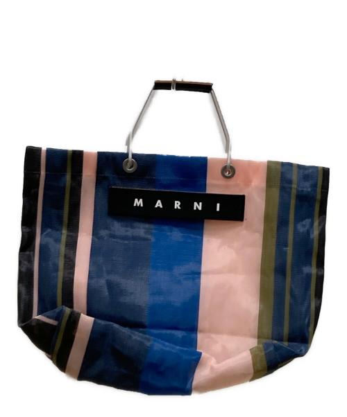 MARNI（マルニ）MARNI (マルニ) MARKET STRIPE BAG ブルーの古着・服飾アイテム