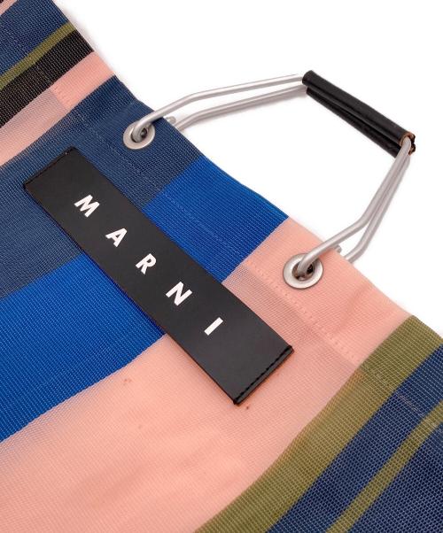 MARNI（マルニ）MARNI (マルニ) MARKET STRIPE BAG ブルーの古着・服飾アイテム