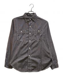 POST O'ALLS（ポストオーバーオールズ）の古着「チェックワークシャツ」｜ホワイト×ブラック