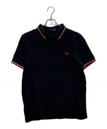 FRED PERRY（フレッドペリー）の古着「リブラインポロシャツ」｜ブラック