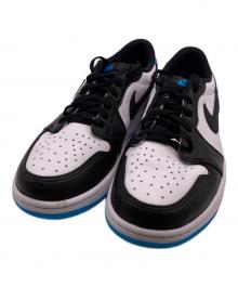 NIKE（ナイキ）の古着「エアジョーダン1 ロー OG "ブラック アンド ダークパウダーブルー/UNC"」｜ホワイト×ブルー