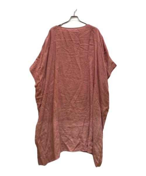 23区（ニジュウサンク）23区 (ニジュウサンク) LIBECO オーバーサイズ ワンピース ピンク サイズ:46の古着・服飾アイテム