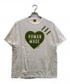 HUMAN MADEヒューマンメイド）の古着「ハートロゴTシャツ」｜ホワイト×グリーン