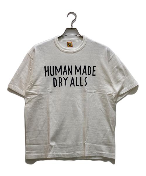 HUMAN MADE（ヒューマンメイド）HUMAN MADE (ヒューマンメイド) DRY ALLS プリントTシャツ ホワイト×ブラック サイズ:xlの古着・服飾アイテム