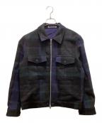 PS Paul SmithＰＳポールスミス）の古着「ブランケットチェックジップアップブルゾン」｜グリーン
