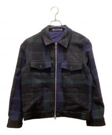 PS Paul Smith（ＰＳポールスミス）の古着「ブランケットチェックジップアップブルゾン」｜グリーン