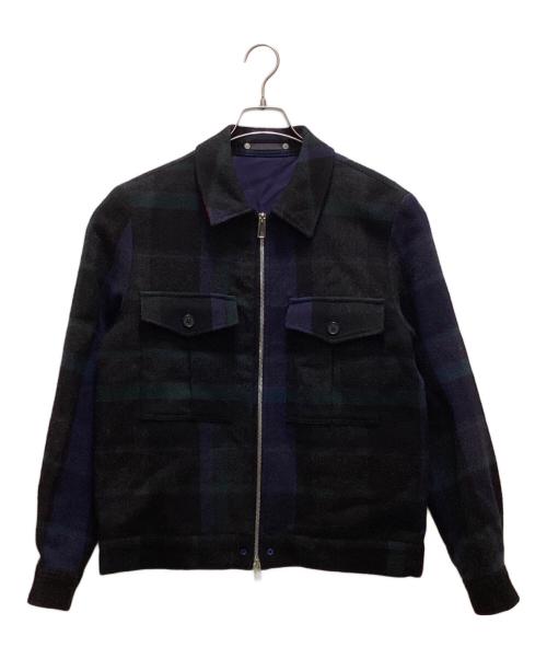 PS Paul Smith（ＰＳポールスミス）PS Paul Smith (ＰＳポールスミス) ブランケットチェックジップアップブルゾン グリーン サイズ:Mの古着・服飾アイテム