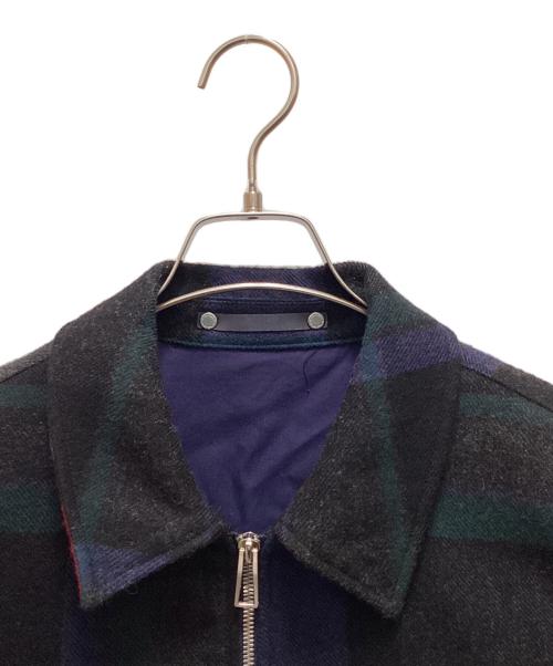 PS Paul Smith（ＰＳポールスミス）PS Paul Smith (ＰＳポールスミス) ブランケットチェックジップアップブルゾン グリーン サイズ:Mの古着・服飾アイテム