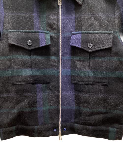 PS Paul Smith（ＰＳポールスミス）PS Paul Smith (ＰＳポールスミス) ブランケットチェックジップアップブルゾン グリーン サイズ:Mの古着・服飾アイテム