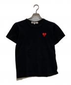 PLAY COMME des GARCONSプレイコムデギャルソン）の古着「ハートワッペンTシャツ」｜ブラック