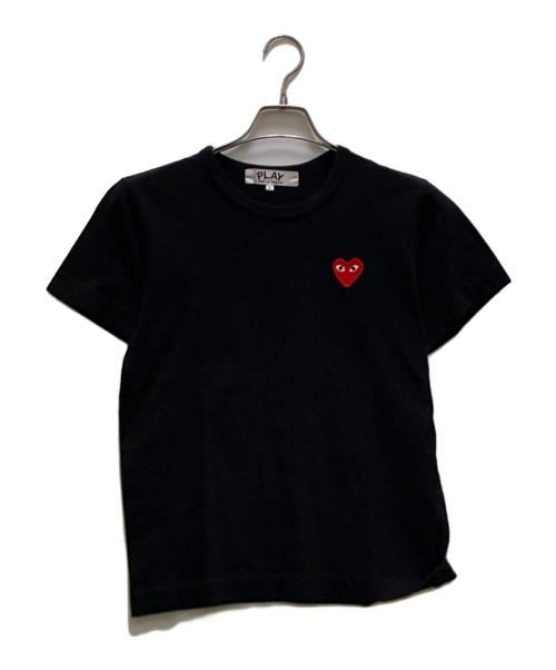 PLAY COMME des GARCONS（プレイコムデギャルソン）PLAY COMME des GARCONS (プレイコムデギャルソン) ハートワッペンTシャツ ブラック サイズ:lの古着・服飾アイテム