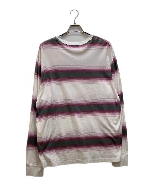 UNUSED（アンユーズド）UNUSED (アンユーズド) ボーダーカットソー ピンク×ホワイト サイズ:3の古着・服飾アイテム