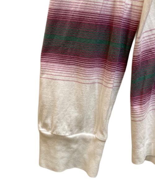 UNUSED（アンユーズド）UNUSED (アンユーズド) ボーダーカットソー ピンク×ホワイト サイズ:3の古着・服飾アイテム