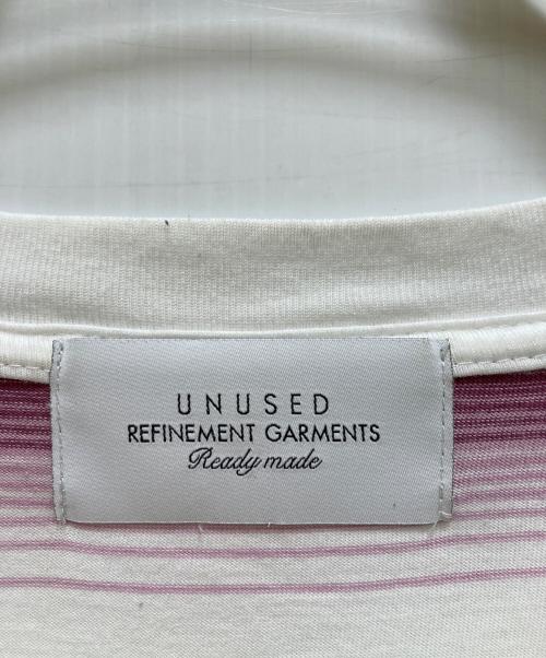 UNUSED（アンユーズド）UNUSED (アンユーズド) ボーダーカットソー ピンク×ホワイト サイズ:3の古着・服飾アイテム