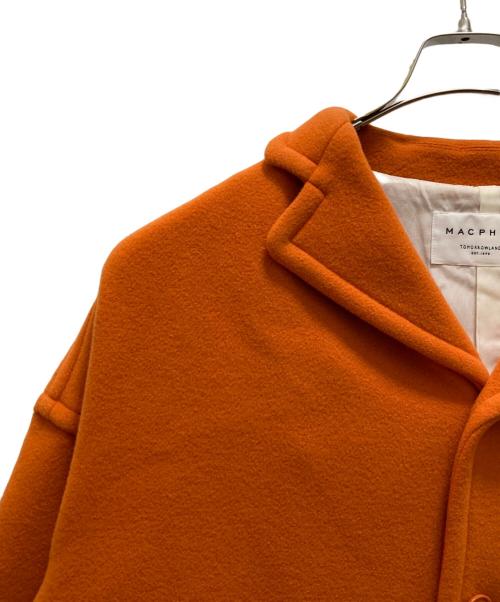 MACPHEE（マカフィー）MACPHEE (マカフィー) パイルメルトン オーバーサイズドコート オレンジ サイズ:36の古着・服飾アイテム