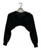 tricot COMME des GARCONSトリココムデギャルソン）の古着「ヴィンテージフラワーデザインショートカーディガン」｜ブラック