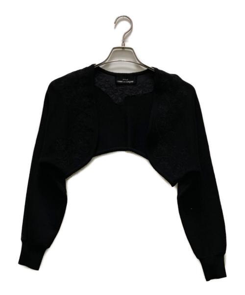 tricot COMME des GARCONS（トリココムデギャルソン）tricot COMME des GARCONS (トリココムデギャルソン) ヴィンテージフラワーデザインショートカーディガン ブラック サイズ:不明の古着・服飾アイテム