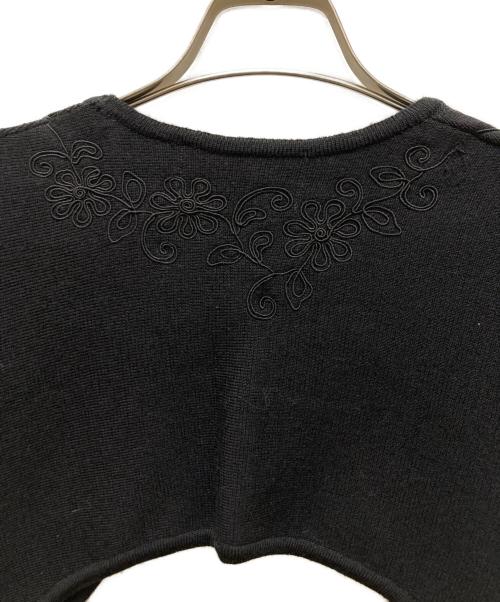 tricot COMME des GARCONS（トリココムデギャルソン）tricot COMME des GARCONS (トリココムデギャルソン) ヴィンテージフラワーデザインショートカーディガン ブラック サイズ:不明の古着・服飾アイテム