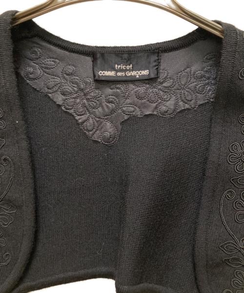 tricot COMME des GARCONS（トリココムデギャルソン）tricot COMME des GARCONS (トリココムデギャルソン) ヴィンテージフラワーデザインショートカーディガン ブラック サイズ:不明の古着・服飾アイテム