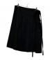 ROBE DE CHAMBRE COMME DES GARCONS（ローブドシャンブル コムデギャルソン）の古着「ヴィンテージウールギャバジンプリーツラップスカート」｜ブラック