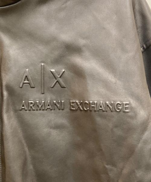 ARMANI EXCHANGE（アルマーニ エクスチェンジ）ARMANI EXCHANGE (アルマーニ エクスチェンジ) 立体ロゴダブルジップフェイクレザーブルゾン ブラック サイズ: Lの古着・服飾アイテム
