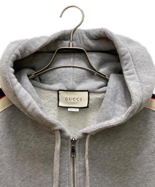 GUCCI（グッチ）GUCCI (グッチ) テクニカルライン ロゴジップパーカー グレー サイズ:Lの古着・服飾アイテム