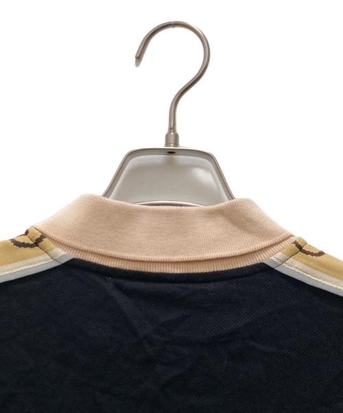 GUCCI（グッチ）GUCCI (グッチ) ロゴラインロングスリーブポロシャツ ブラック サイズ:mの古着・服飾アイテム