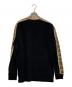 GUCCI (グッチ) ロゴラインロングスリーブポロシャツ ブラック サイズ:m：22000円