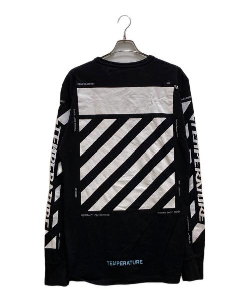 OFFWHITE（オフホワイト）OFFWHITE (オフホワイト) ロングスリーブカットソー ブラック×ホワイト サイズ:XLの古着・服飾アイテム
