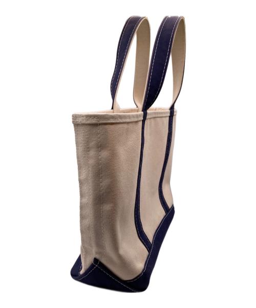 L.L.Bean（エルエルビーン）L.L.Bean (エルエルビーン) ボートアンドトートバッグ【ミディアム】 ホワイト×ネイビーの古着・服飾アイテム