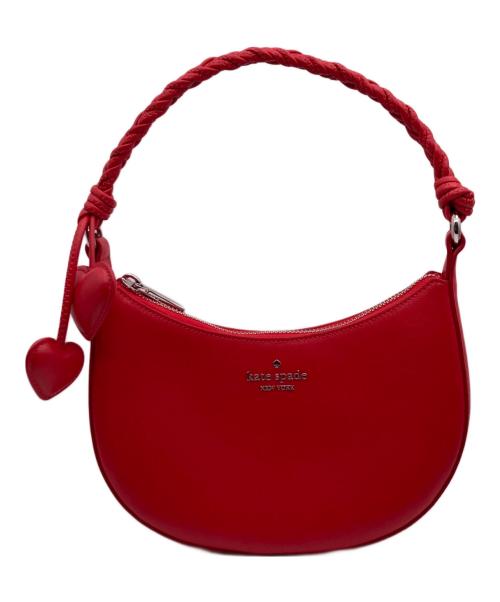 Kate Spade（ケイトスペード）Kate Spade (ケイトスペード) ノヴァ ブレイデッド ハンドル スモール クレセント クロスボディ バッグ レッドの古着・服飾アイテム