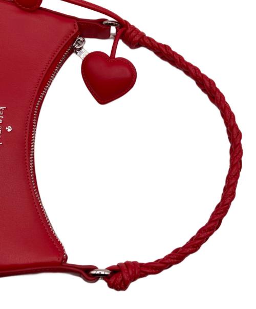 Kate Spade（ケイトスペード）Kate Spade (ケイトスペード) ノヴァ ブレイデッド ハンドル スモール クレセント クロスボディ バッグ レッドの古着・服飾アイテム