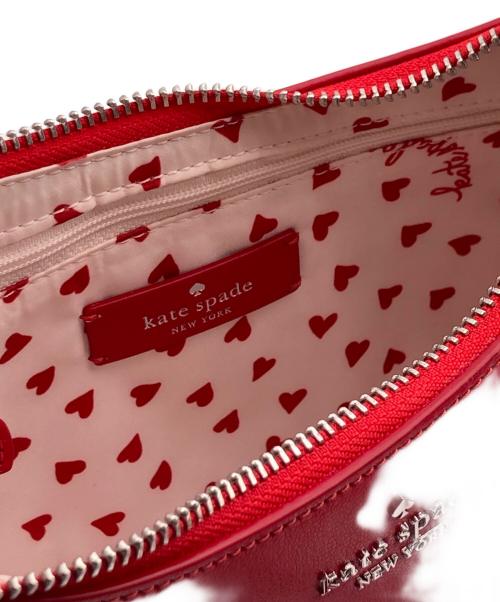 Kate Spade（ケイトスペード）Kate Spade (ケイトスペード) ノヴァ ブレイデッド ハンドル スモール クレセント クロスボディ バッグ レッドの古着・服飾アイテム