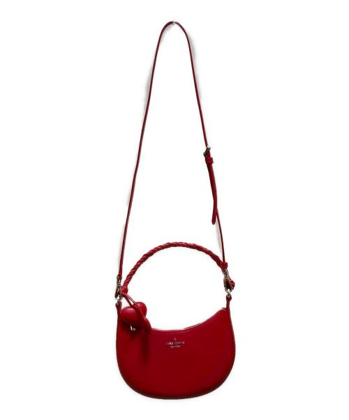 Kate Spade（ケイトスペード）Kate Spade (ケイトスペード) ノヴァ ブレイデッド ハンドル スモール クレセント クロスボディ バッグ レッドの古着・服飾アイテム