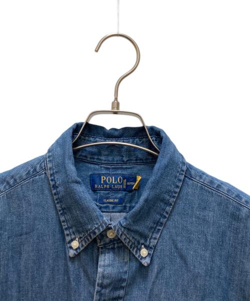 POLO RALPH LAUREN（ポロ・ラルフローレン）POLO RALPH LAUREN (ポロ・ラルフローレン) ボタンダウンデニムシャツ インディゴ サイズ:lの古着・服飾アイテム