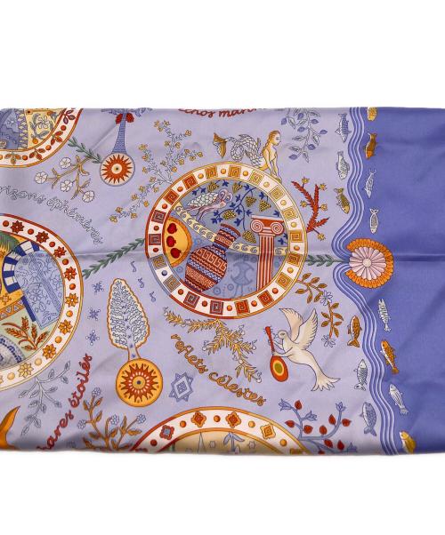 HERMES（エルメス）HERMES (エルメス) カレ90 地中海の港町 ブルーの古着・服飾アイテム