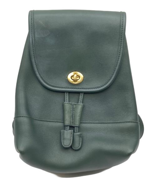 COACH（コーチ）COACH (コーチ) ターンロック式レザーリュック グリーンの古着・服飾アイテム