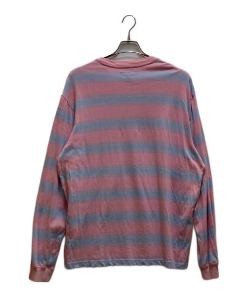 SUPREME（シュプリーム）Supreme (シュプリーム) ストライプポケットロングスリーブカットソー ピンク×ブルー サイズ:Lの古着・服飾アイテム